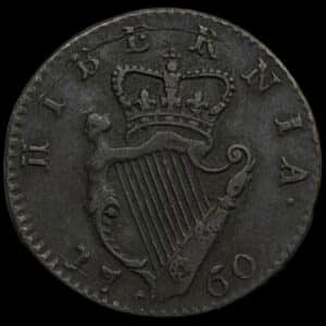 Irland, 1/2 penny 1760, George II, S 6610, KM 136, Kva. 1+