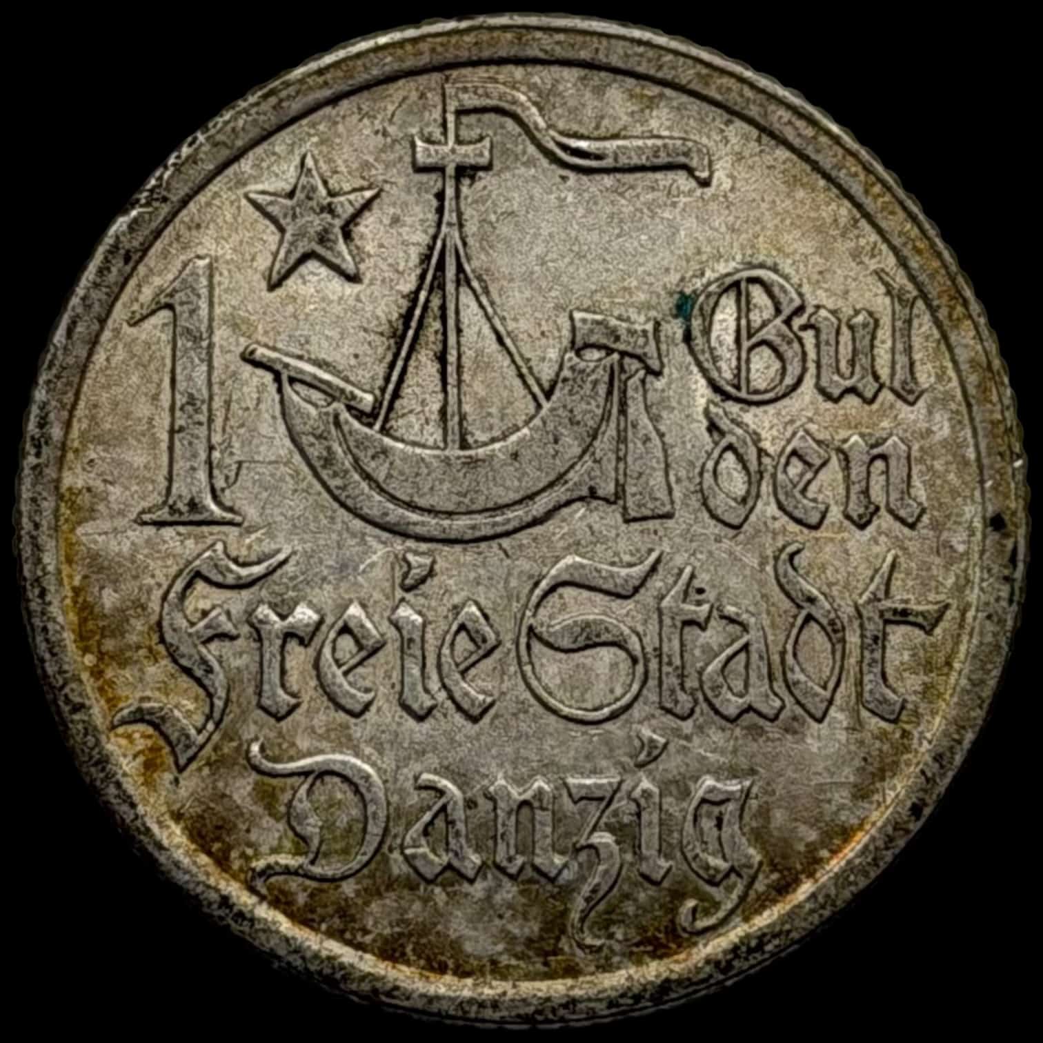 Polen / Tyskland, 1 gulden 1923, City of Danzig, KM 145, Kva. 1+-01