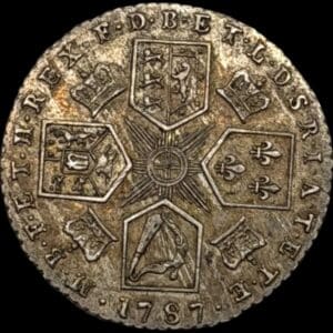 Storbritannien, 6 pence 1787, George III, KM 606.2, S. 3749, Kva. 01