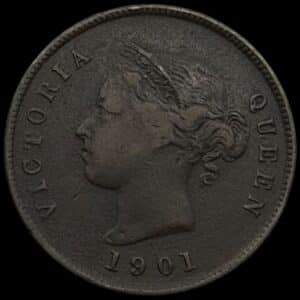 Britisk Cypern, 1/4 Piastre 1901, Victoria, KM 1.2, Fitikides 12, Kva. 1-1+, u.alm årstal