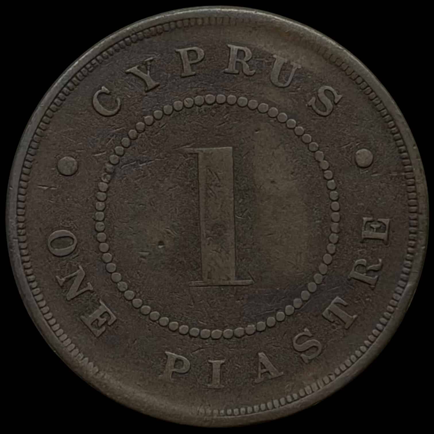 Britisk Cypern, 1 piastre 1900, Victoria, KM 3.2, Fitikides 39, Kva. 1, Sjælden årgang - Image 2