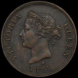 Britisk Cypern, 1/2 piastre 1881, Victoria, KM 2, Fitikides 15, Kva. 1+