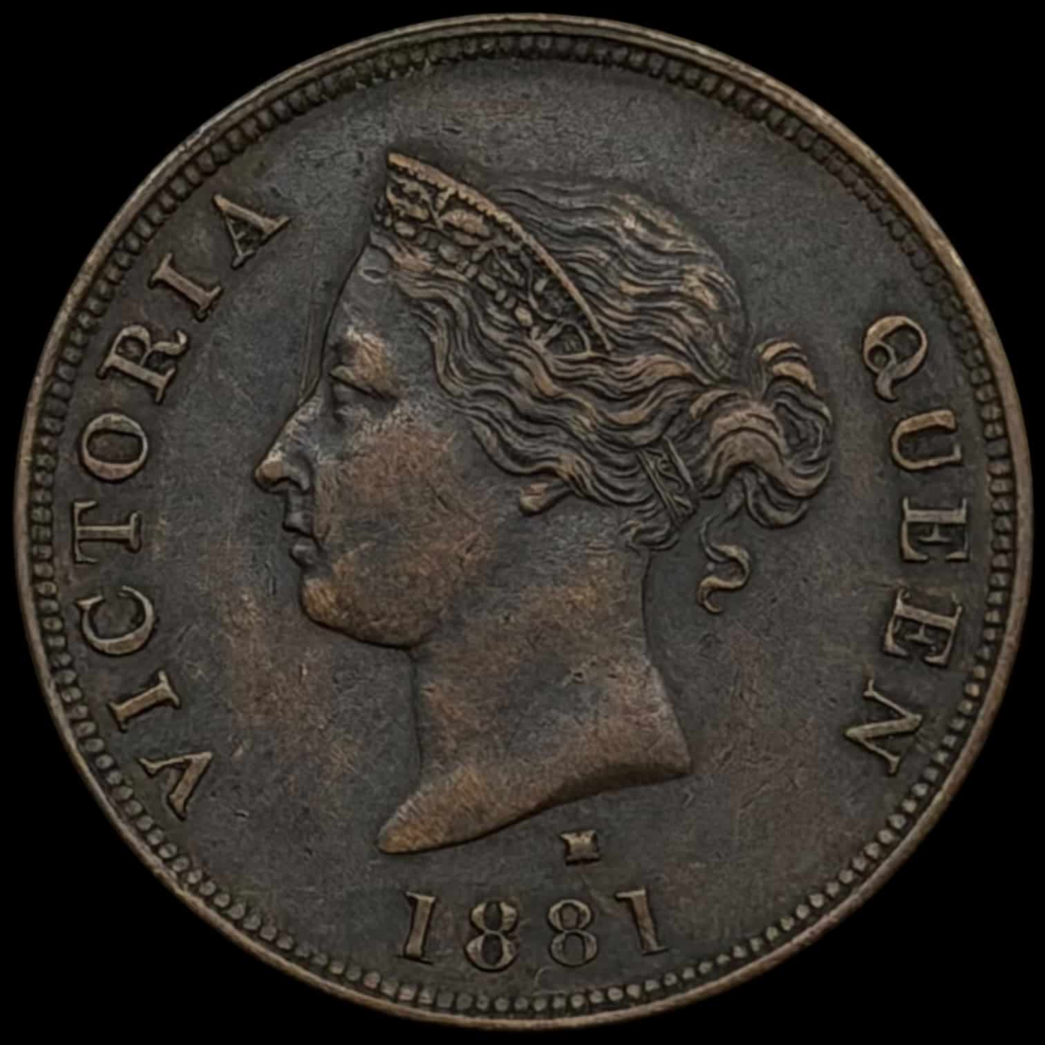 Britisk Cypern, 1/2 piastre 1881, Victoria, KM 2, Fitikides 15, Kva. 1+