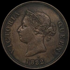 Britisk Cypern, 1/2 piastre 1882, Victoria, KM 2, Fitikides 16, Kva. 1+ renset