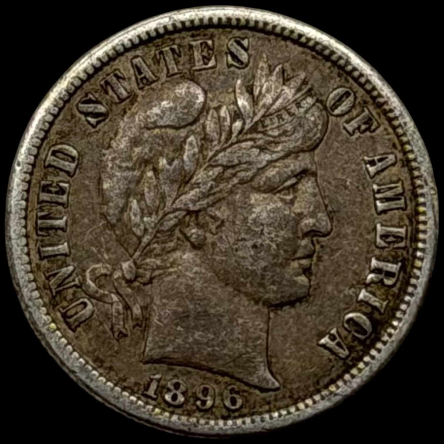 USa, One dime 1896 "Barber dime", KM 113, Kva. 1+-01 key date