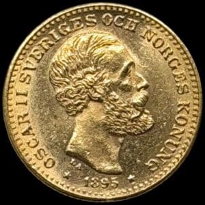 Sverige, 10 kronor 1895 OCH, Oscar II, KM 743, SM 32, Kva. 0-01