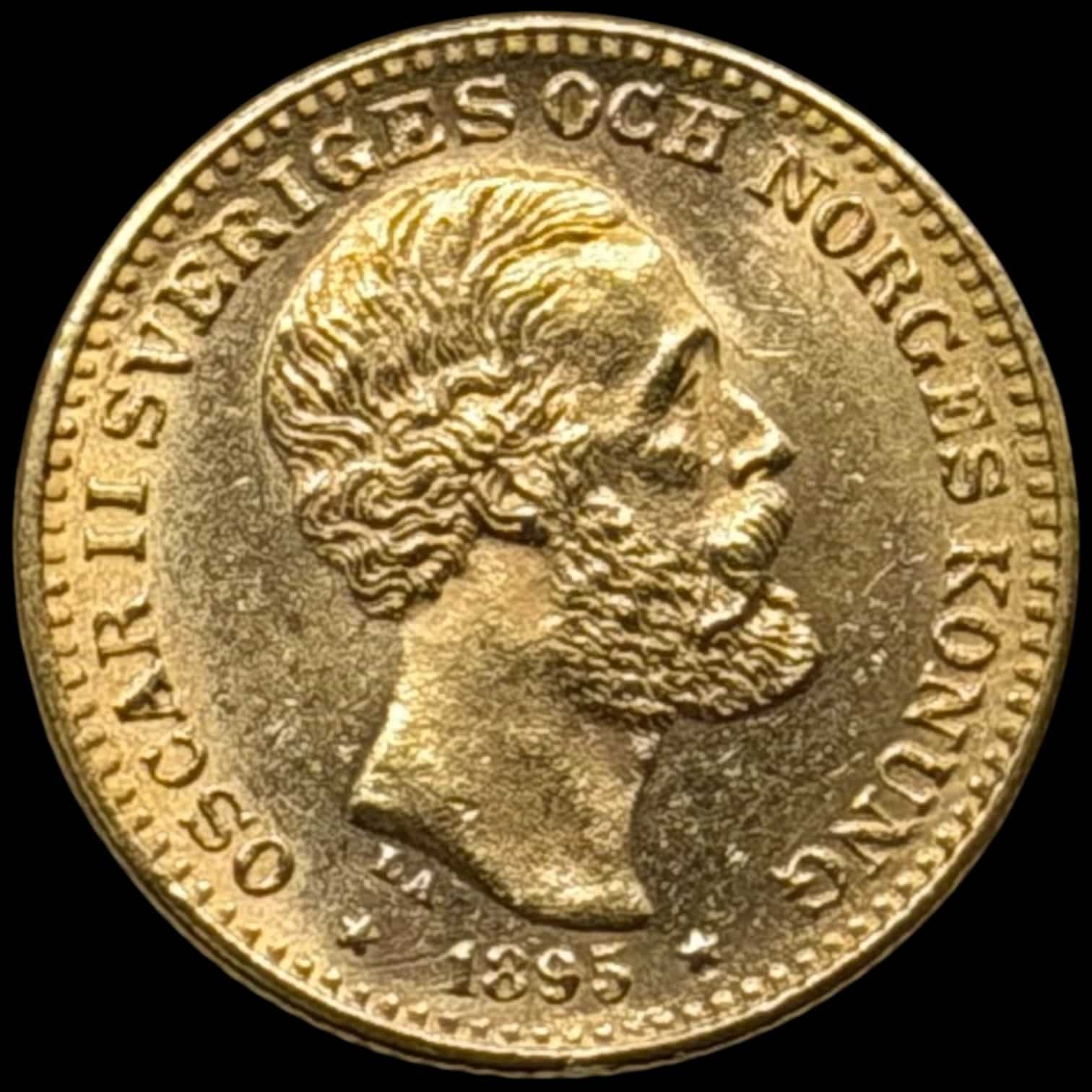 Sverige, 10 kronor 1895 OCH, Oscar II, KM 743, SM 32, Kva. 0-01
