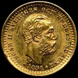 Sverige, 5 kronor 1894, Oskar II, SM 38, KM 756, 2,24 g, Kva. 01