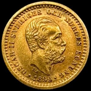 Sverige, 5 kronor 1899, Oskar II, SM 39, KM 756, 2,24 g, Kva. 01