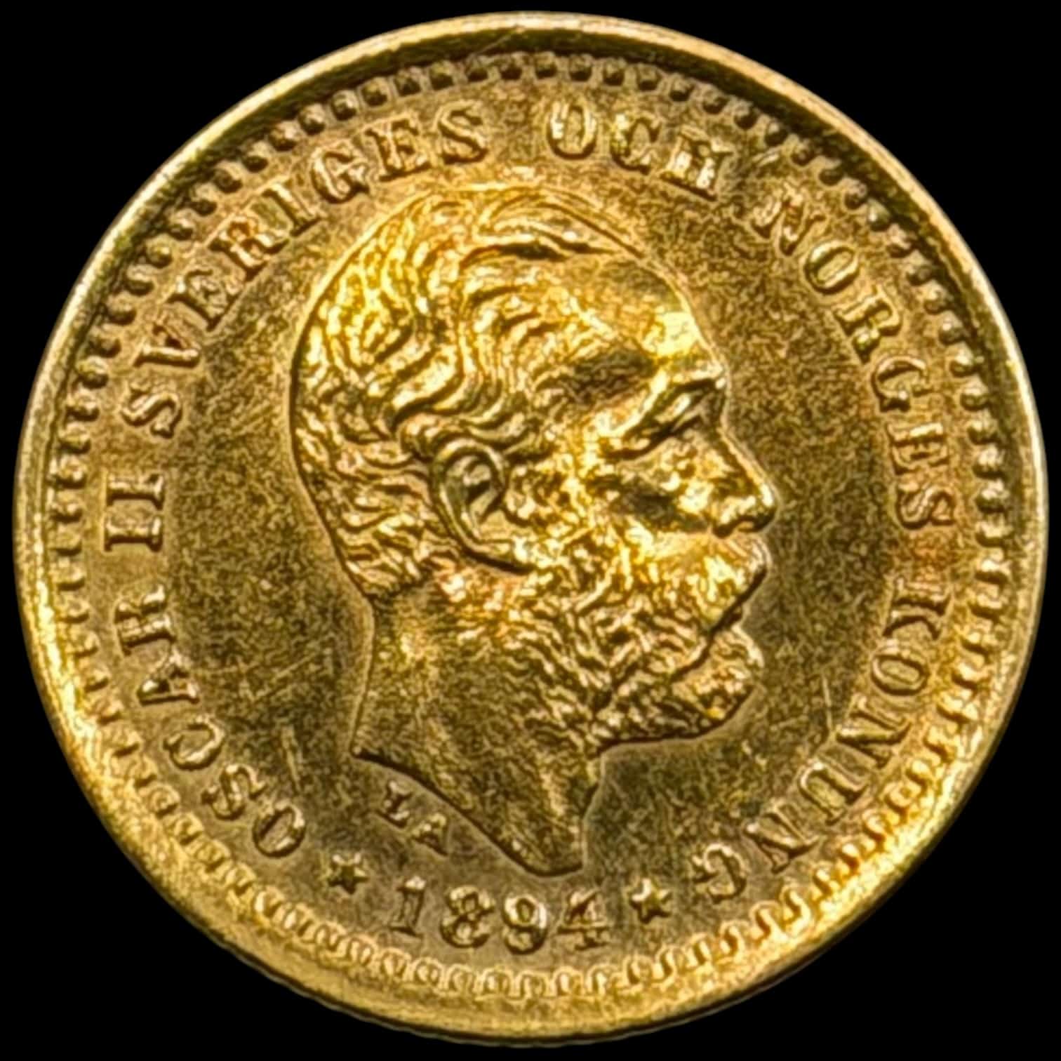 Sverige, 5 kronor 1894, Oskar II, SM 38, KM 756, 2,24 g, Kva. 01 svag renset