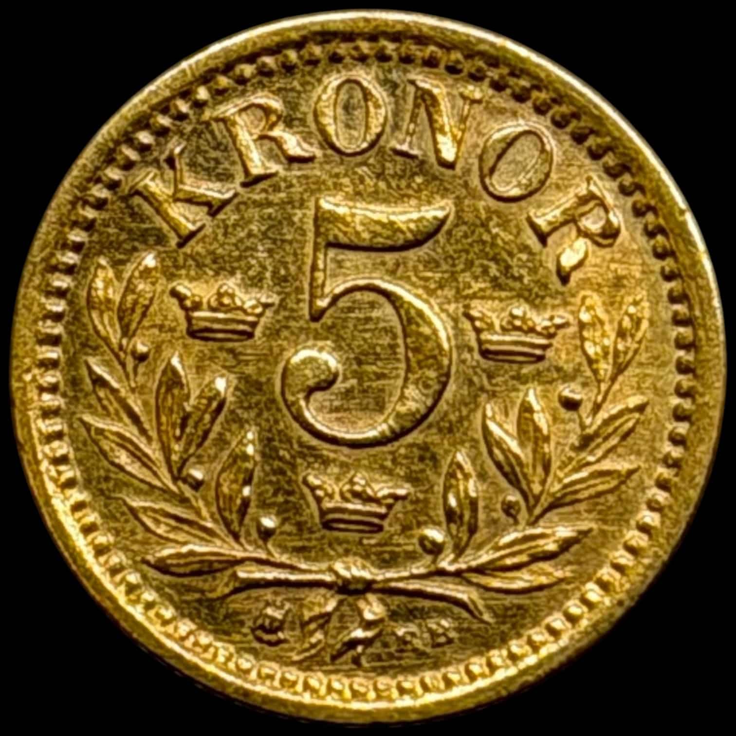 Sverige, 5 kronor 1894, Oskar II, SM 38, KM 756, 2,24 g, Kva. 01 svag renset - Image 2