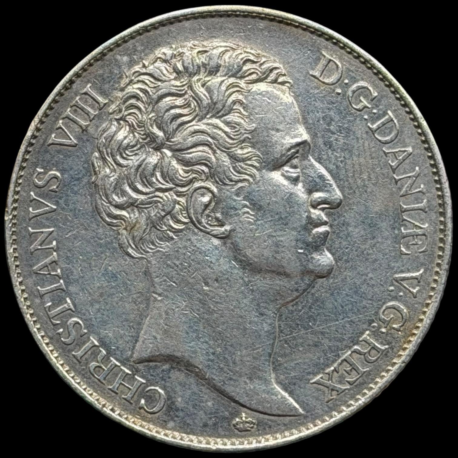 1847 VS, 1 speciedaler, Chr.VIII, Sieg 14, Hede 3F, Kva. 1-1+ renset - Image 2