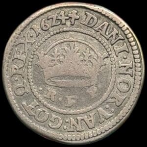 1624, 1/2 krone, Chr.IV, Sieg 81, Hede 128, Kva. 1
