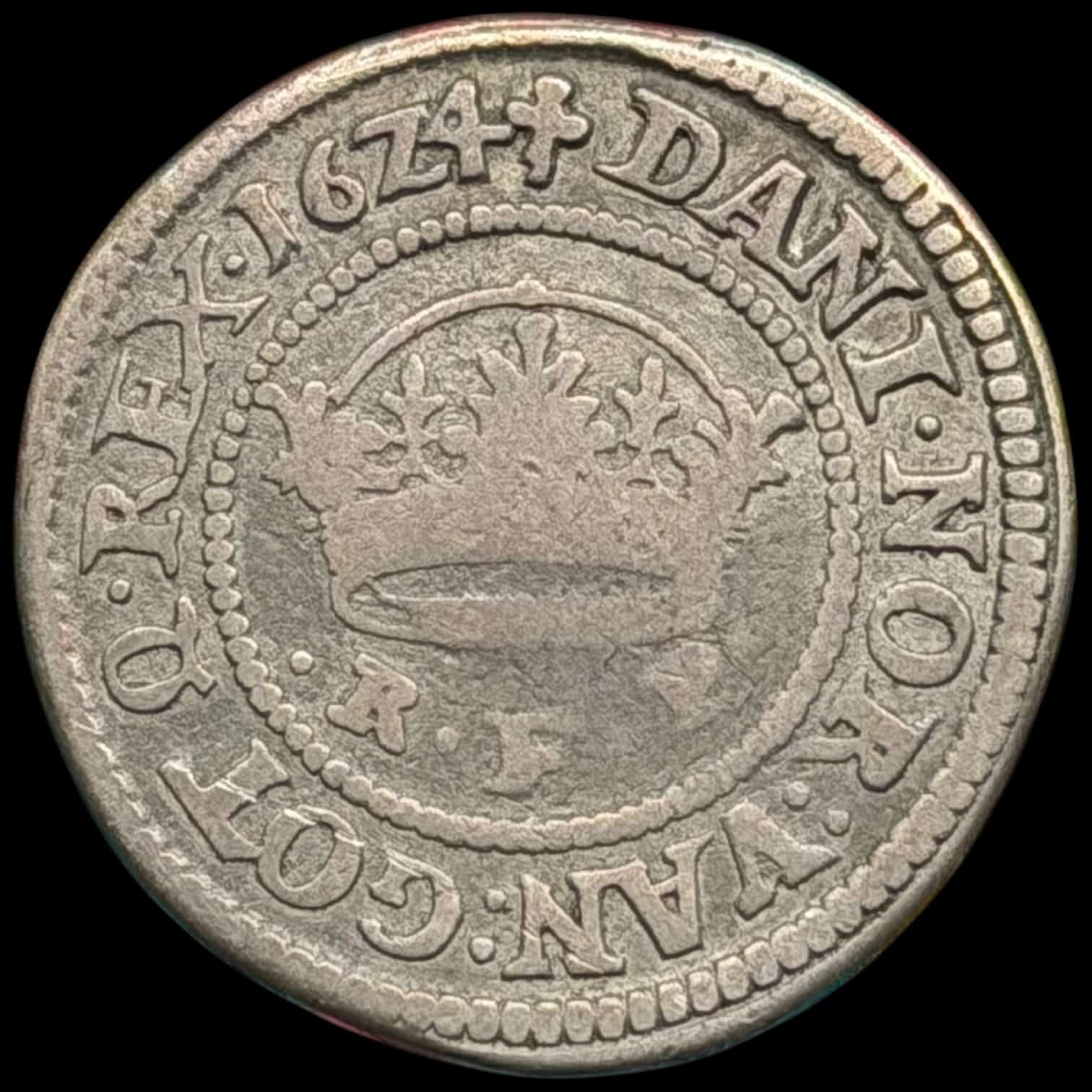 1624, 1/2 krone, Chr.IV, Sieg 81, Hede 128, Kva. 1