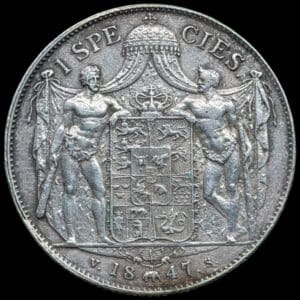 1847 VS, 1 speciedaler, Chr.VII, Sieg 14, Hede 3F, Kva. 1+