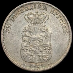 1833 FF, 1 speciedaler, Fre.VI, Sieg 30.4, Hede 26D, Kva. 1+ renset
