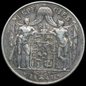 1847 VS, 1 speciedaler, Chr.VIII, Sieg 14, Hede 3F, Kva. 1+-1