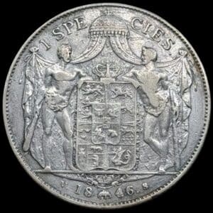 1846 VS, 1 speciedaler, Chr.VIII, Sieg 14, Hede 3F, Kva. 1+-1 ridser