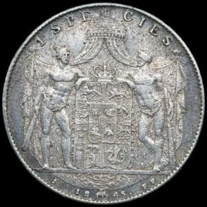 1845 FF, 1 speciedaler, Chr.VIII, Sieg 13.3, Hede 3C, Kva. 1+