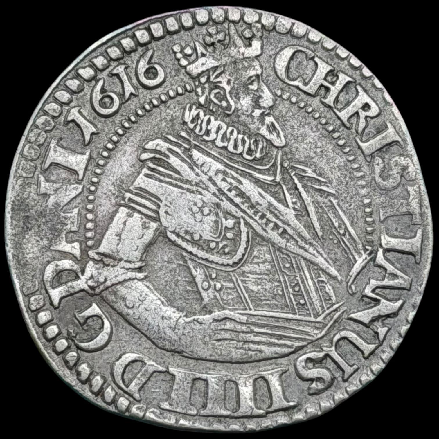 1616, 1 mark, Chr.IV, Sieg 68.3, Hede 99C, Kva. 1+