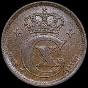 1923, 5 øre, Chr.X, Sieg 3.4, Hede 14B, Kva. 01