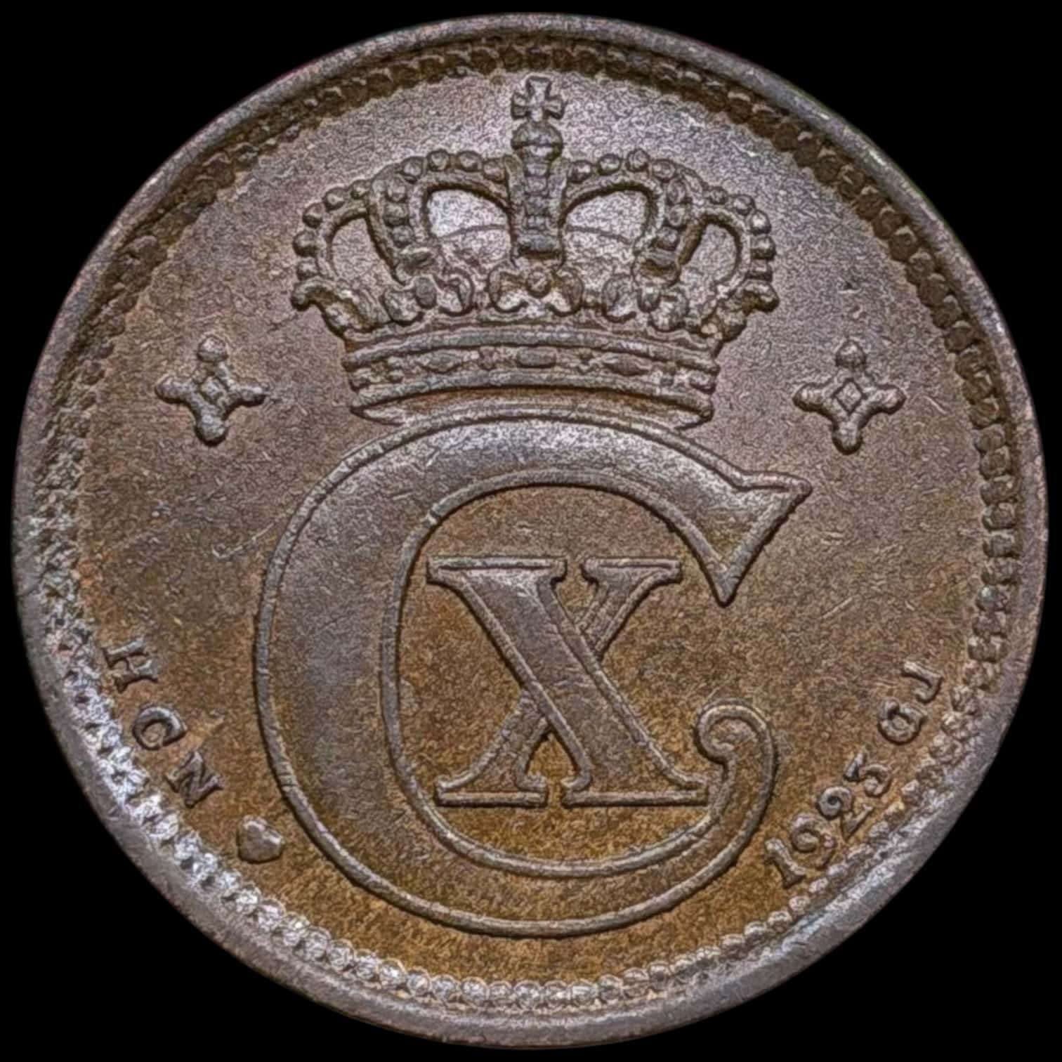 1923, 5 øre, Chr.X, Sieg 3.4, Hede 14B, Kva. 01