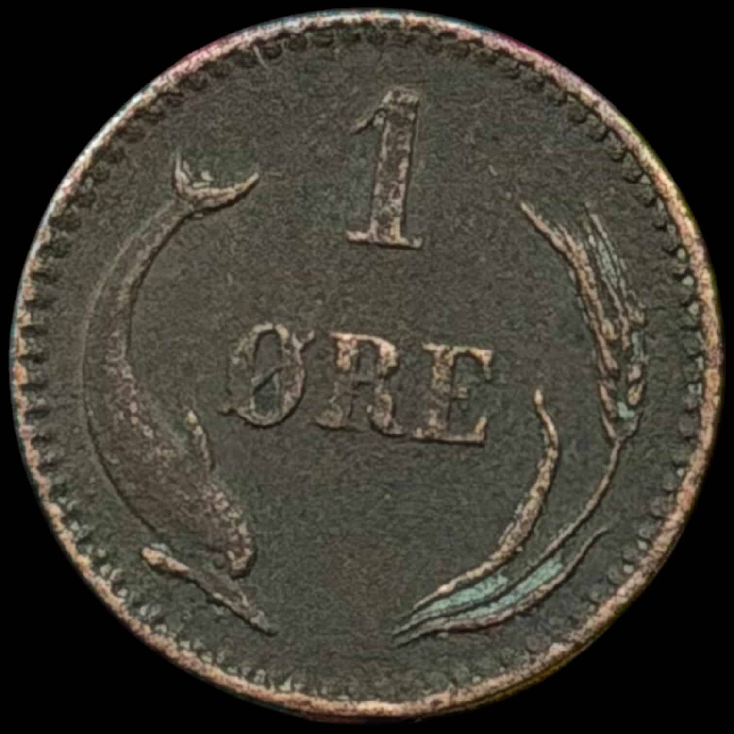 1881, 1 øre, Chr.IX, Sieg 1.1, Hede 19A, Kva. 1+ Korr. - Image 2