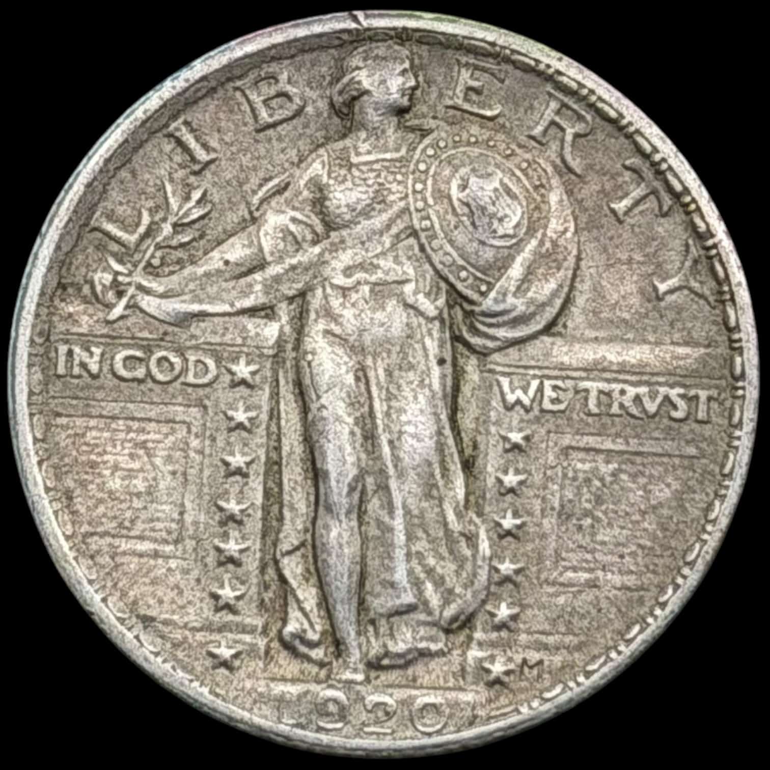 USA, Quarter / 1/4 dollar 1920, Standing Liberty Quarter, KM 145, Kva. 01
