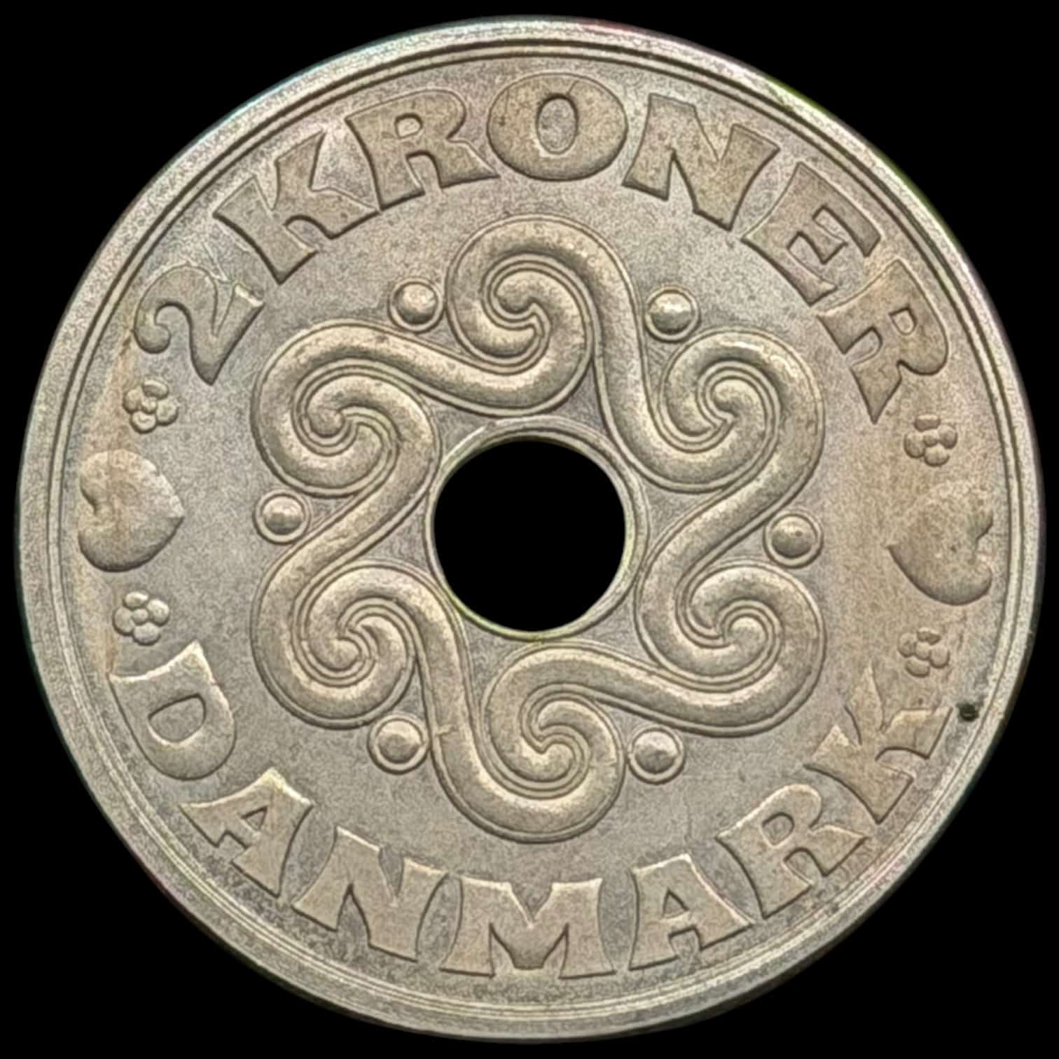 Prøvemønt, 2 kroner 1986, GP 34x, 7×6 riller, præget i 190 stk, Kva. 0 - Image 2