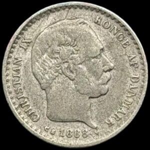 1888, 10 øre, Chr.IV, Sieg 9.1, Hede 16A, Kva. 1-1+