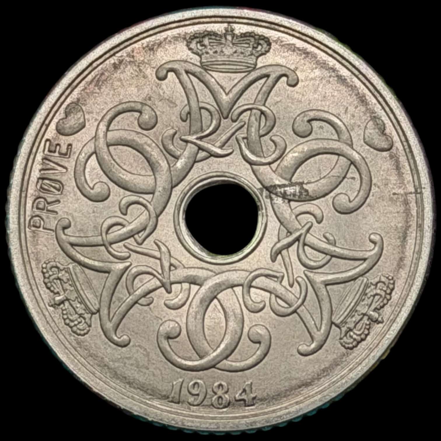 Prøvemønt, 2 krone 1984, GP 12, præget i 191 stk, Kva. 0