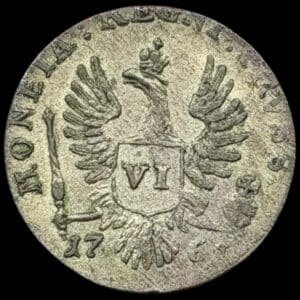 Rusland, 6 Groschen 1761, Elizabeth, Coins for Prussia, Mint Moscow, Bitkin 808, KM / Y 45, Kva. 01