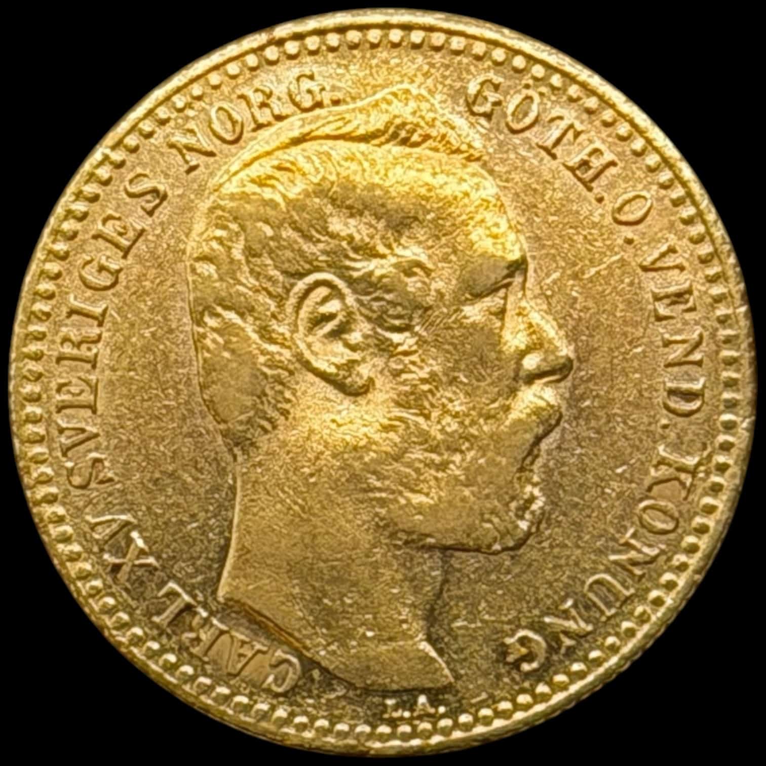 Sverige, Carolin / 10 Francs 1868, Karl XV, SM 10, KM 716, Fr. 92, Kva. 01 - Image 2