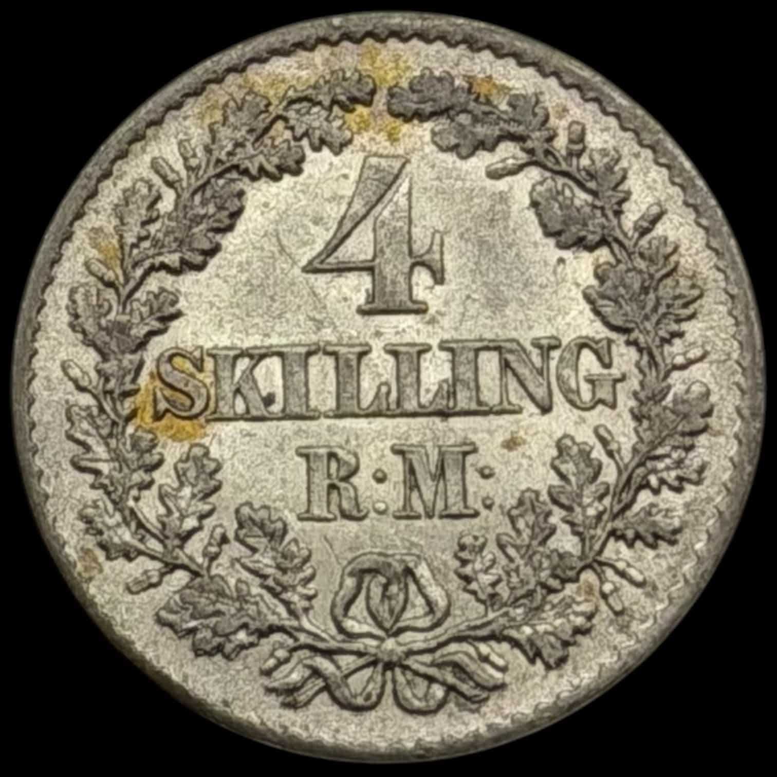 1874, 4 skilling, Chr.IX, Sieg 3.2, Hede 5B, Kva. 1+ - Image 2