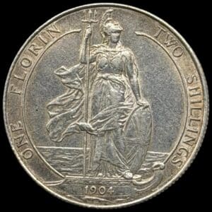 Storbritannien, 1 florin 1904, Edward VII, KM 801, Sp. 3981, Kva. 1+ renset