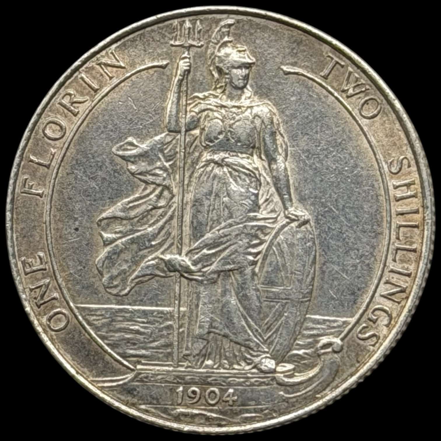 Storbritannien, 1 florin 1904, Edward VII, KM 801, Sp. 3981, Kva. 1+ renset