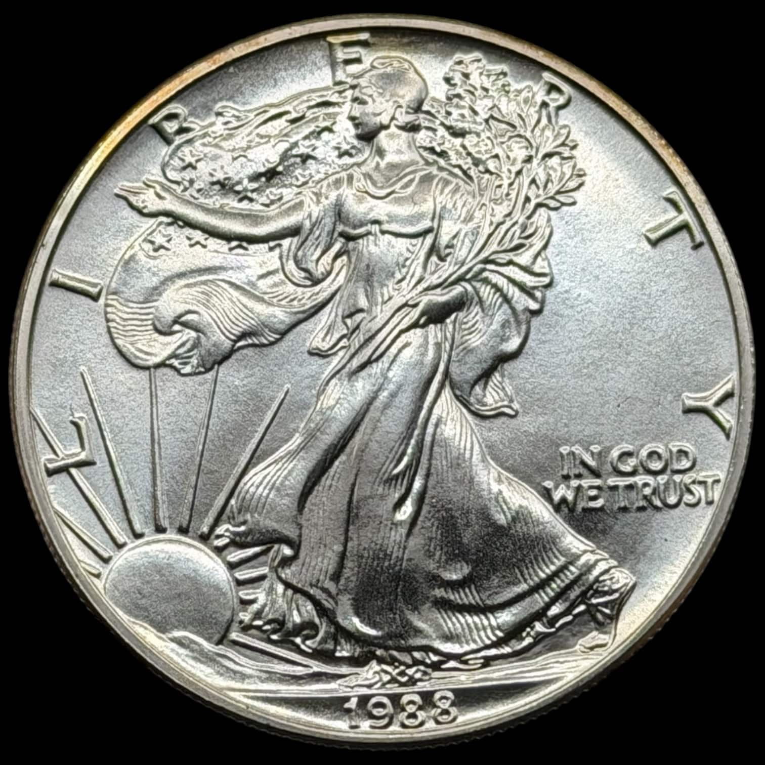 USA, One Dollar 1988, "Silver Eagle", 1 oz / 31,1 g, KM 273, Kva. 0