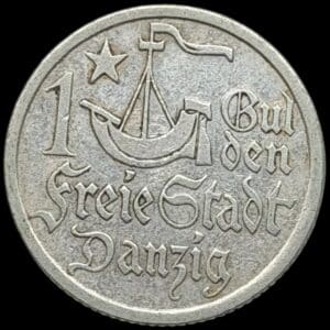 Polen / Tyskland, 1 gulden 1923, City Of Danzig, Jaeger D7, KM 145, Kva. 1+