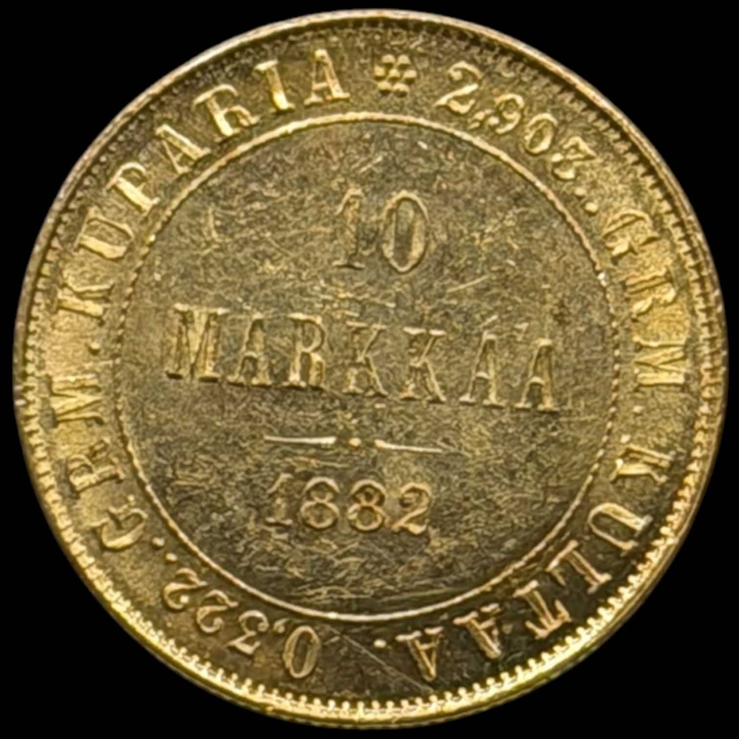 Finland, 10 markkaa 1882 S, Helsinki, KM 8.2, Bitkin 229, Fr. 6, Kva. 0-01