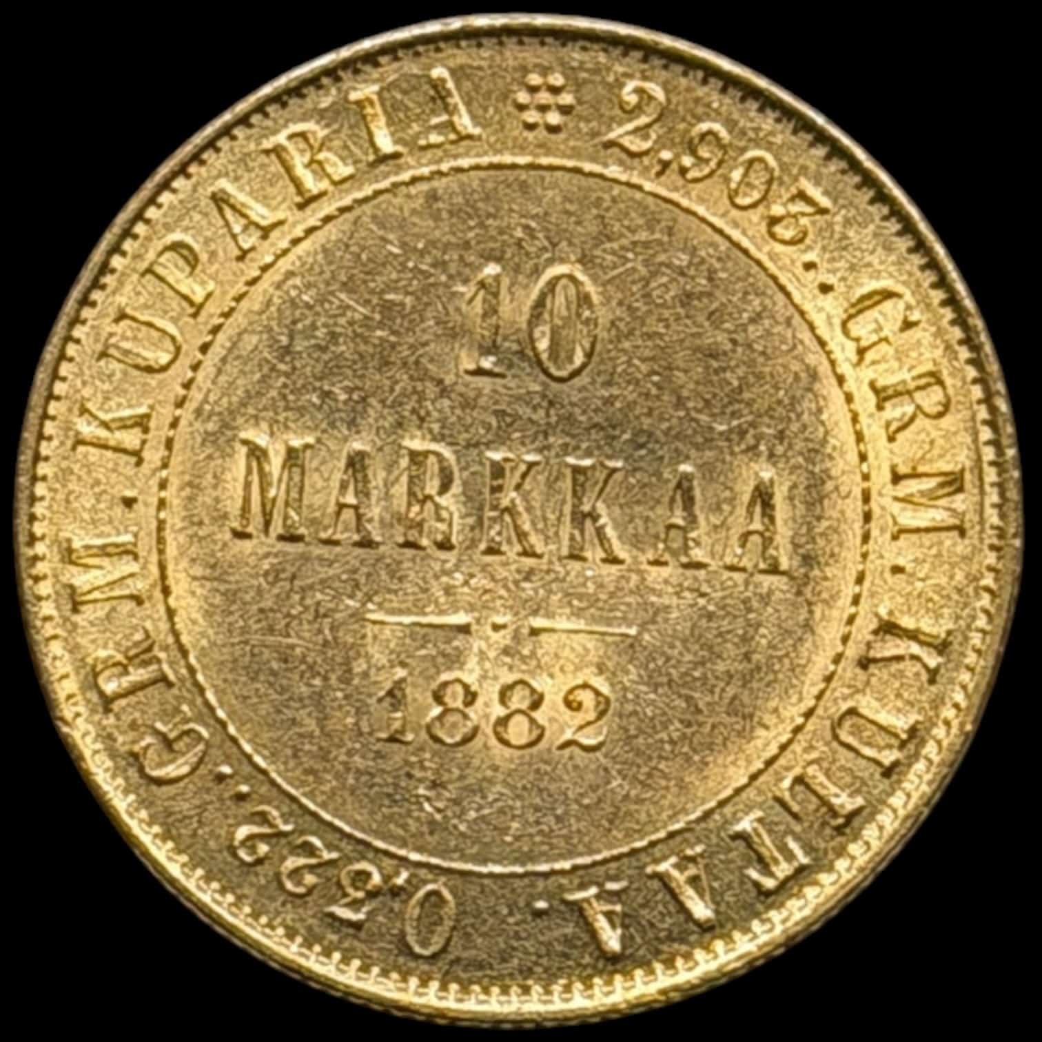 Finland, 10 markkaa 1882 S, Helsinki, KM 8.2, Bitkin 229, Fr. 6, Kva. 0-01