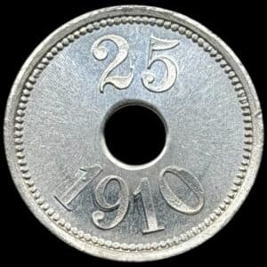 Grønland, 25 øre 1910, Thule Kap York, Sieg 6.2, Kva. 0-M “Medaljepræg”