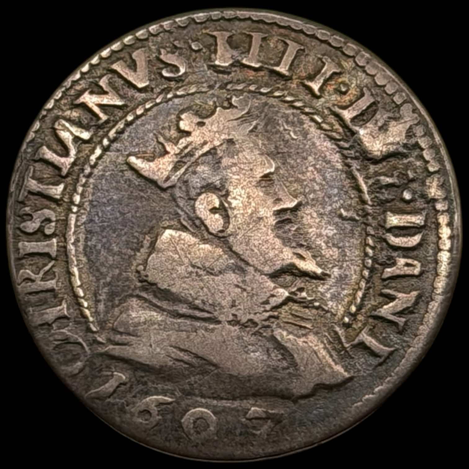 1607, 8 skilling, Chr.IV, Sieg 54.1, Hede 93A, Kva. 1+