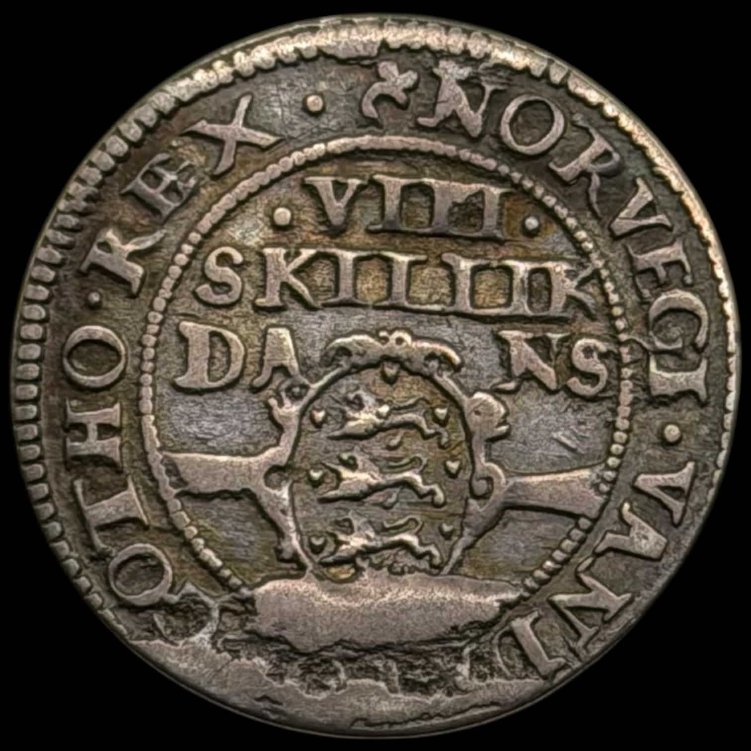 1607, 8 skilling, Chr.IV, Sieg 54.1, Hede 93A, Kva. 1+ - Image 2