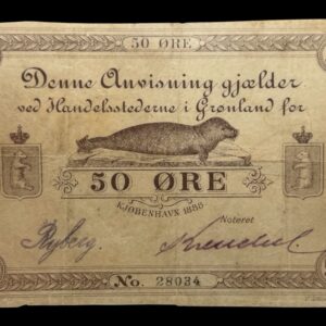 Grønland, 50 øre 1888, Ryberg/Krenchel (1), Nr. 28034, Sieg 44, Pick 1Ba, Kva. 1-1+