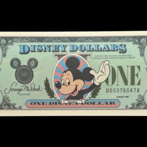 Disneyland, 1 Disney dollar 1988, Mickey Mouse, Nr. D00376047A, N#220616, Kva. 0