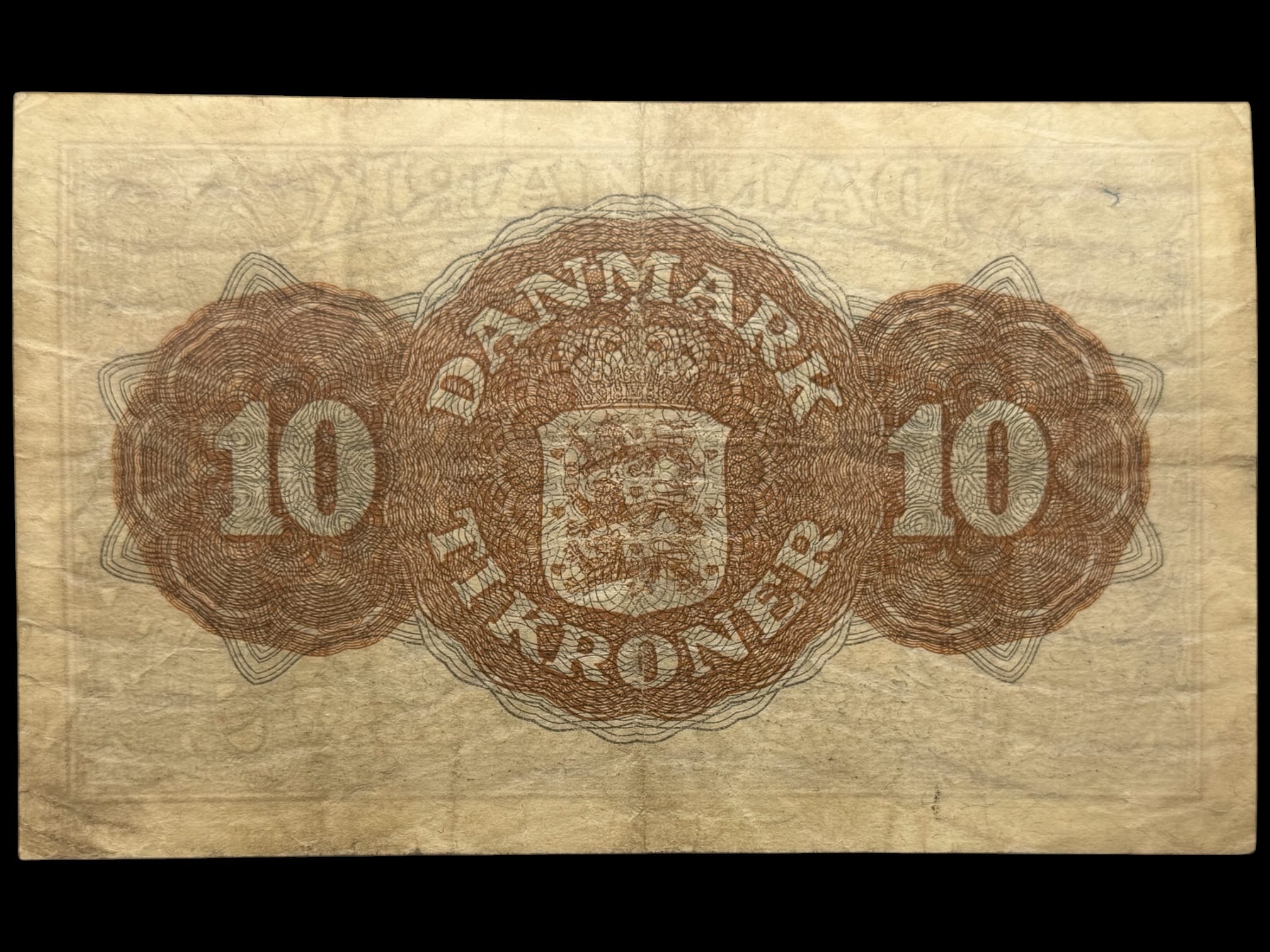 10 kroner 1944 AE, Svendsen/Pugh, Nr. 357438, Sieg 120, DOP 129, Pick 36, Kva. 1-1+ - Image 2