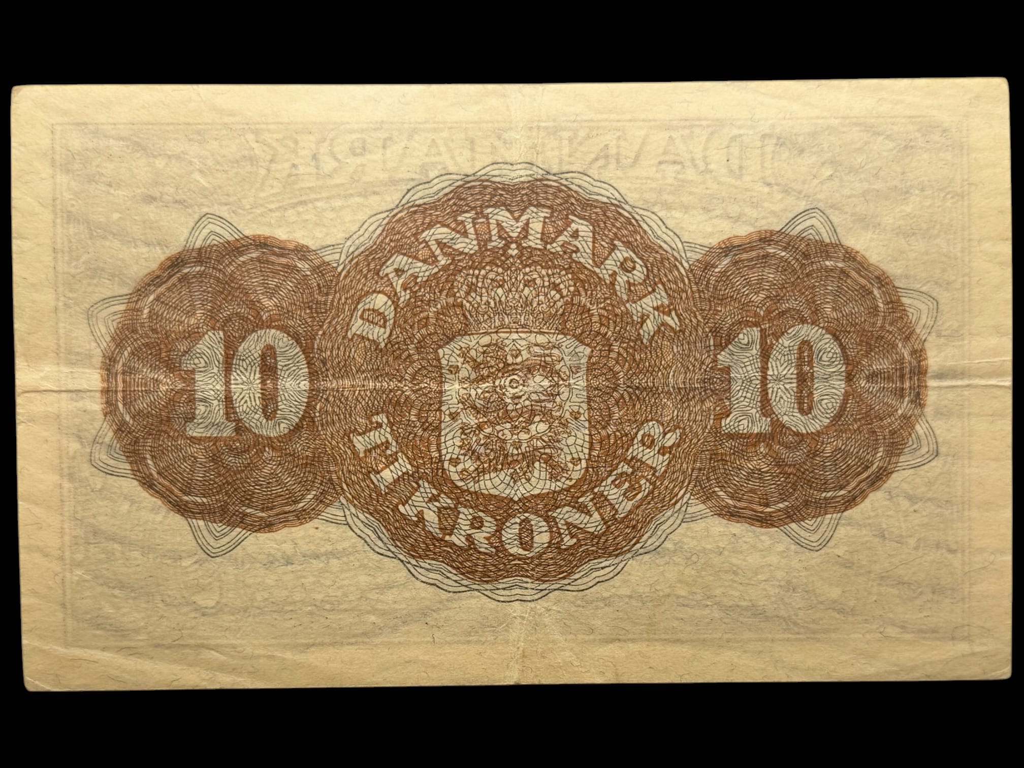 10 kroner 1944 AK, Svendsen/Sander, Nr. 582859, Sieg 120, DOP 129, Pick 36, Kva. 1+-01 “Ukendt underskriftskombination ifølge Sieg” - Image 2