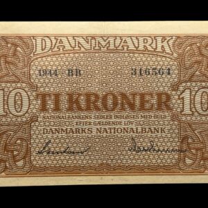 10 kroner 1944 BR, Svendsen/Matthiessen, Nr. 316564, Sieg 120, DOP 129, Pick 36, Kva. 1+