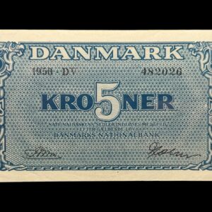 5 kroner 1950 DV, Riim/Holm, Nr. 482026, Sieg 119, DOP 128b, Pick 35b, Kva. 0