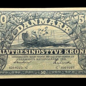 50 kroner 1941 C, Svendsem/Lund, Nr. 4219223, Sieg 108, DOP 125, Pick 32, Kva. 1+